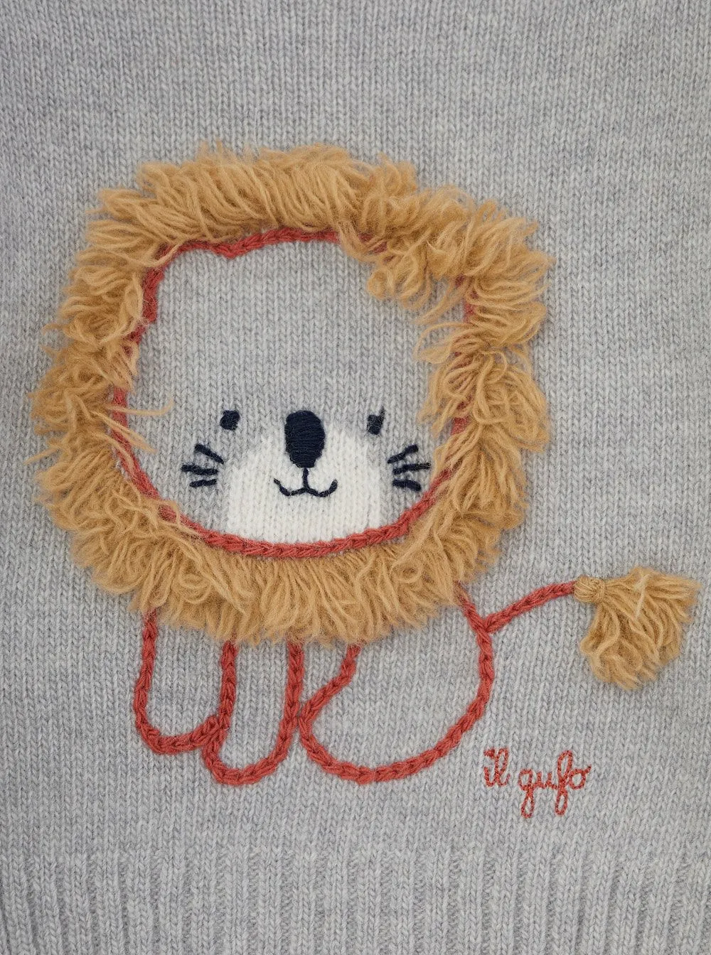 Il Gufo Lion Embroidered Jumper