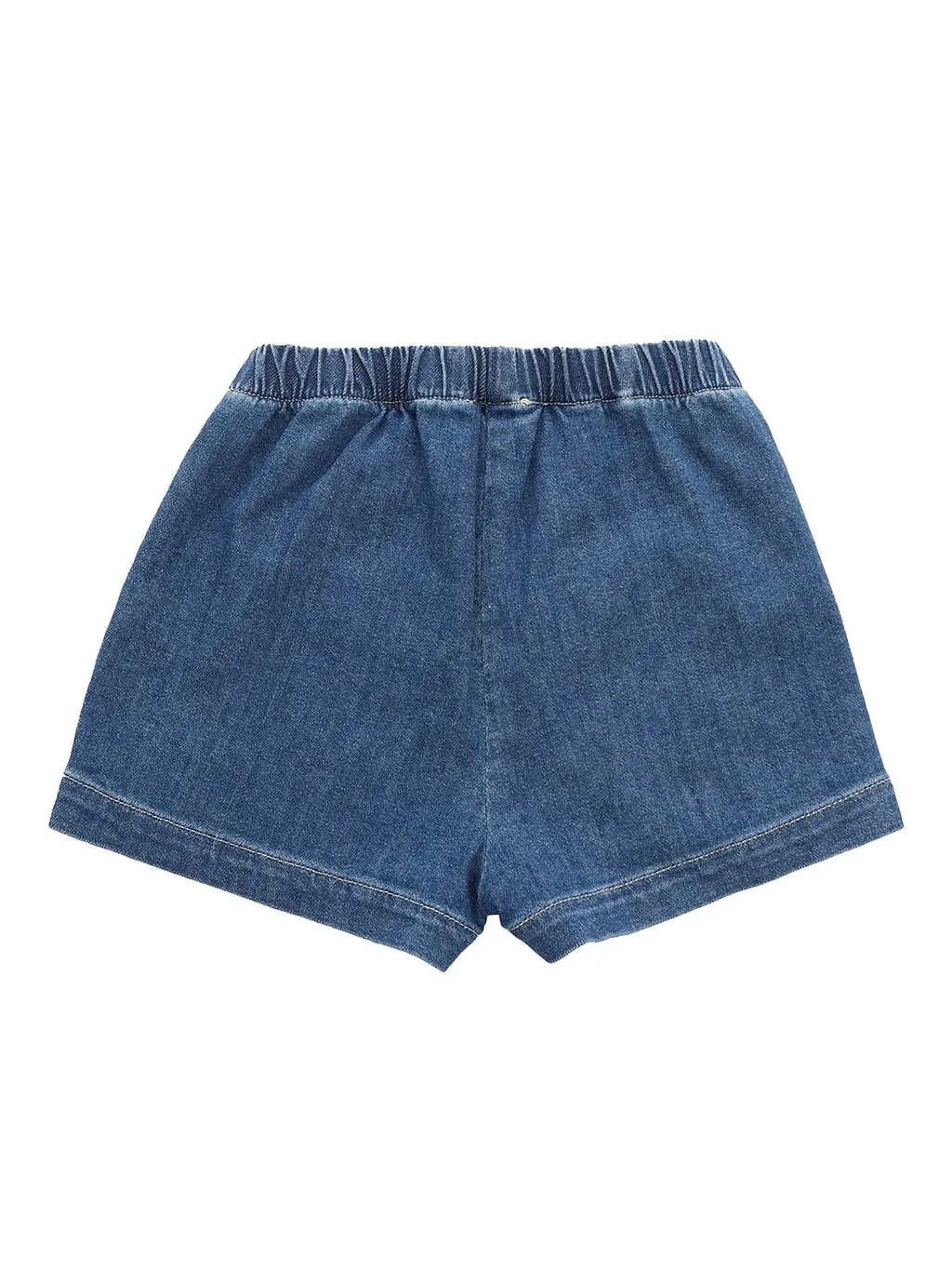 Il Gufo Logo-Embroidered Elastic Waist Denim Shorts