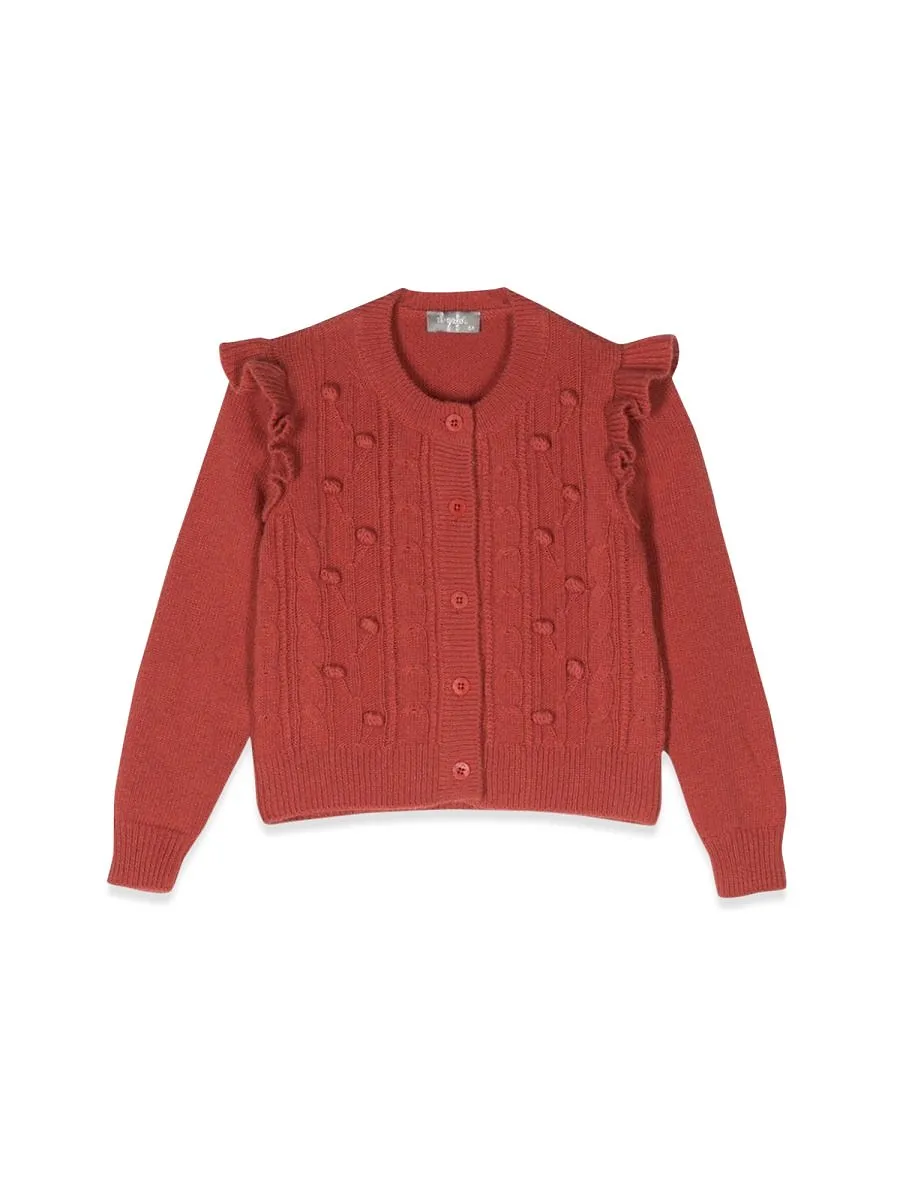 Il Gufo Pompom Embellished Cardigan