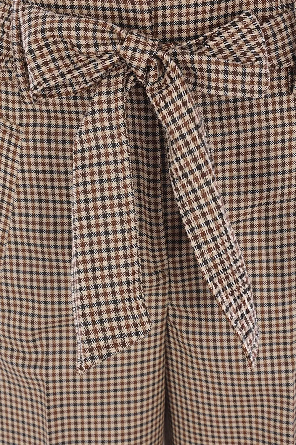 Incotex Checked Belted Straight-Leg Trousers