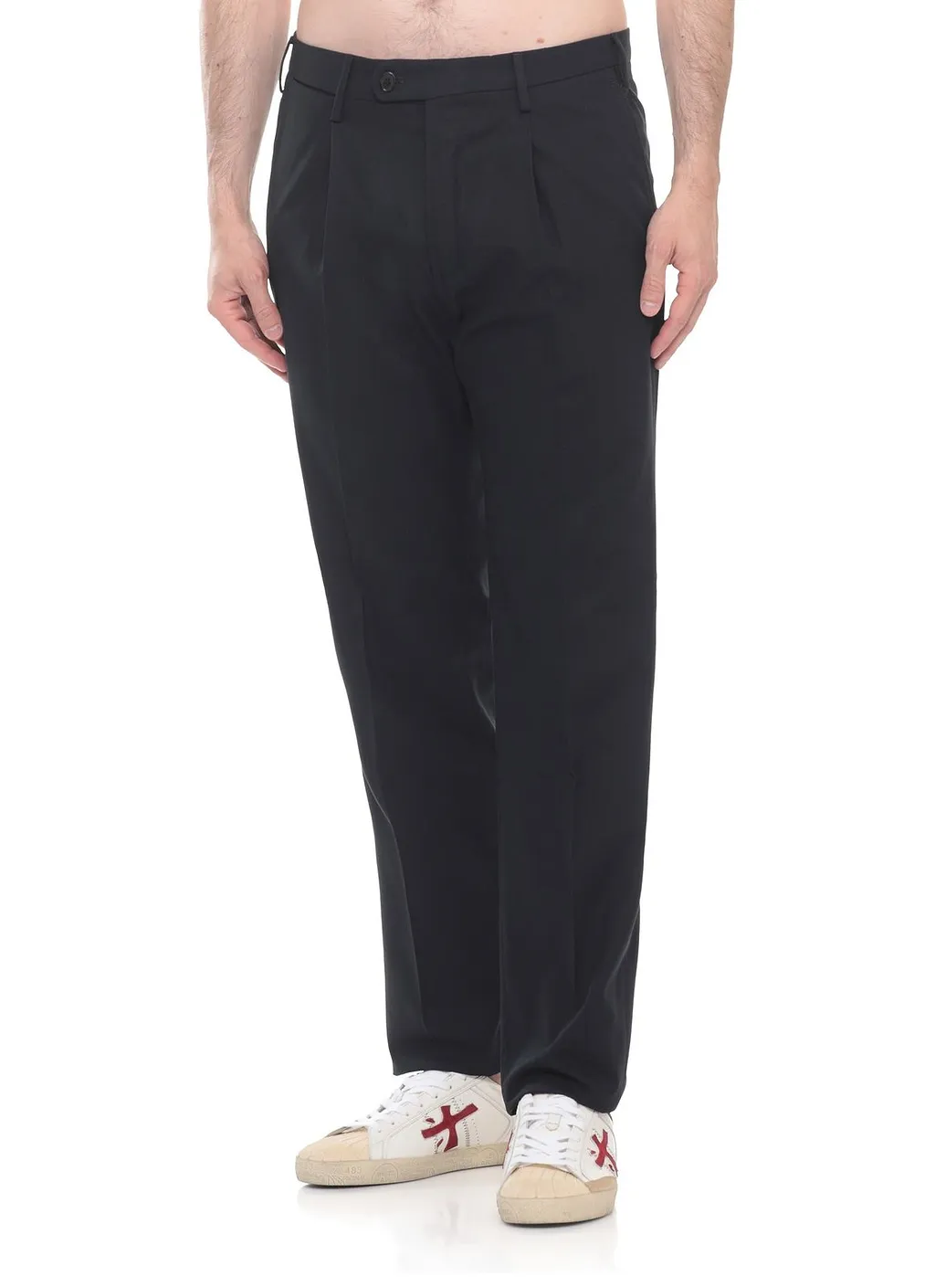 Pleated Straight-Leg Pants