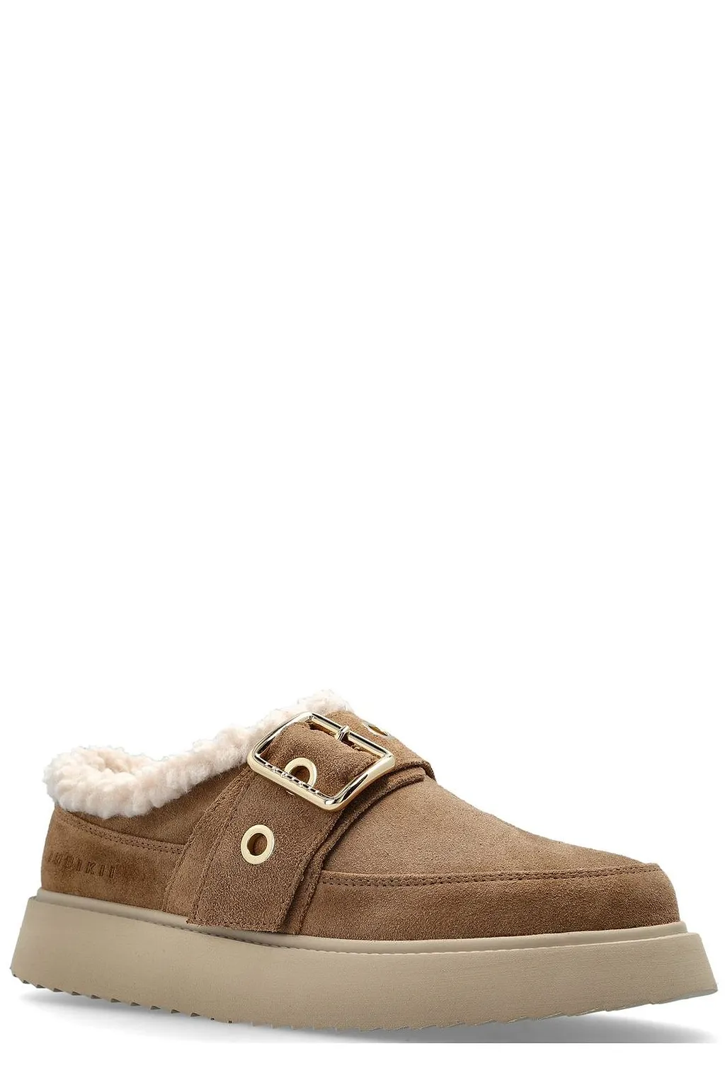 Inuikii Buckled Shearling Flat Mules