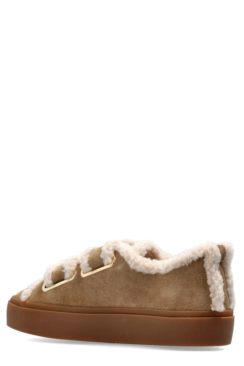 Inuikii Shearling Double-Buckle Low-Top Sneakers