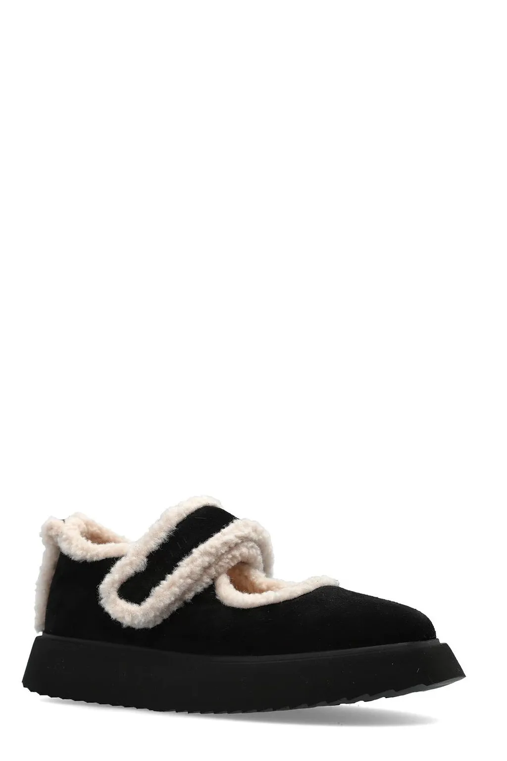 Shearling Strap Flat Shoes