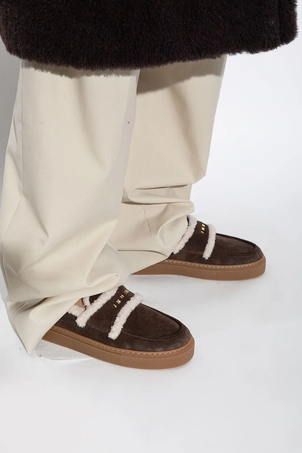 Inuikii Shearling Trim Flat Shoes