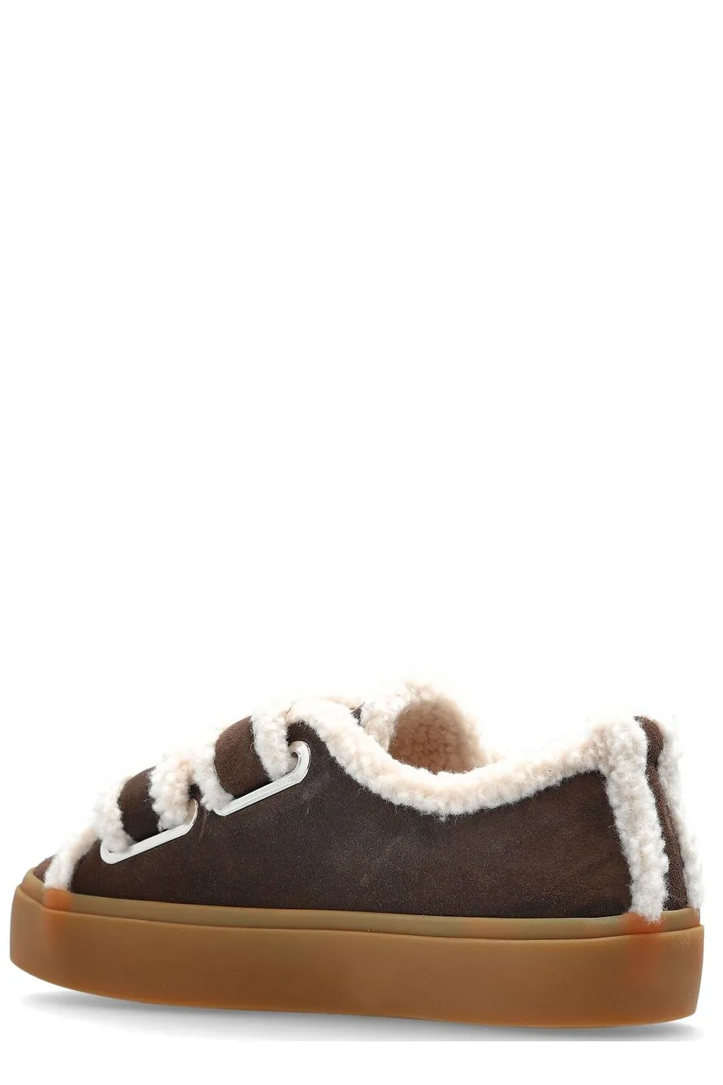 Shearling-Trimmed Low-Top Sneakers