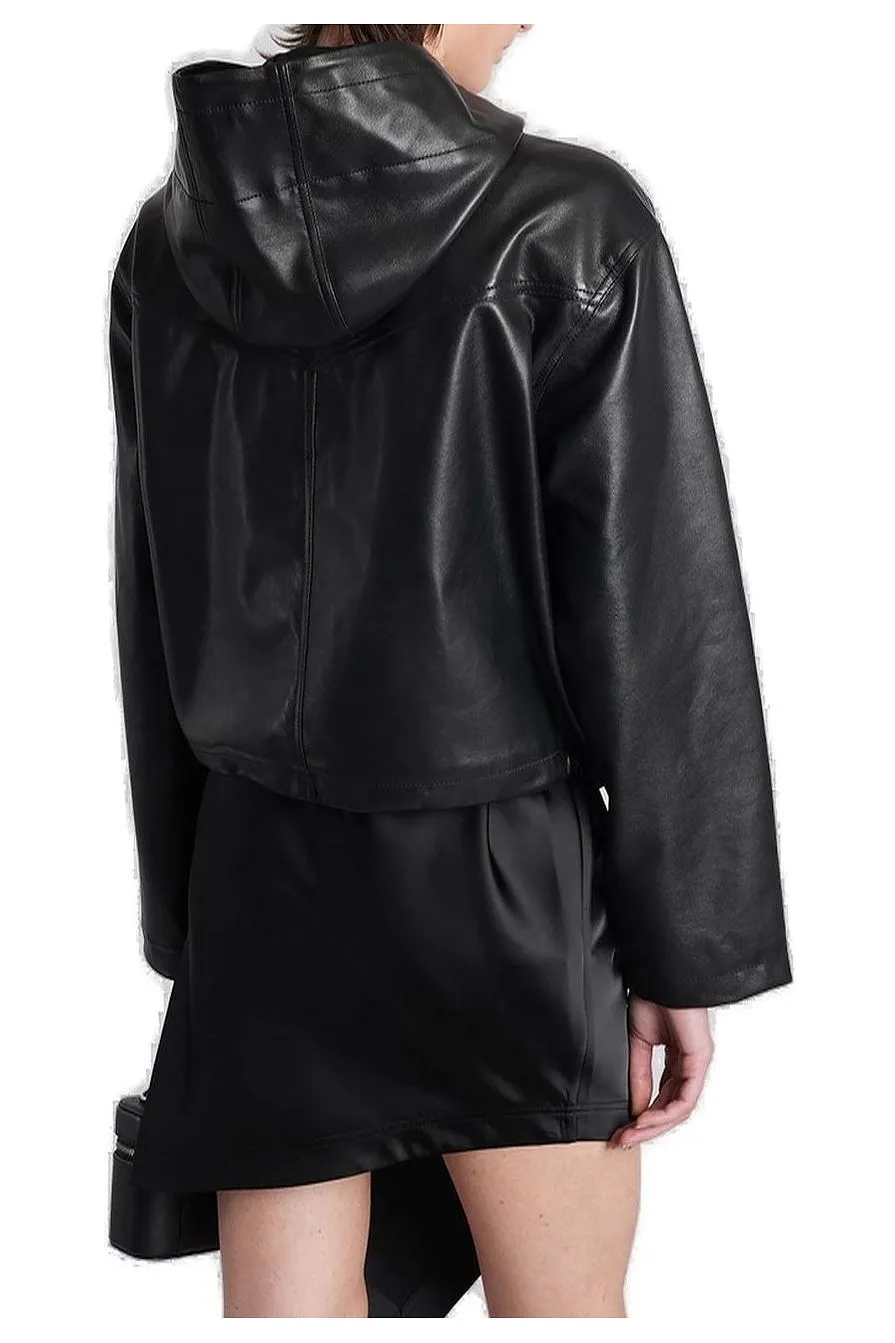 Iro Leather Hooded Jacket