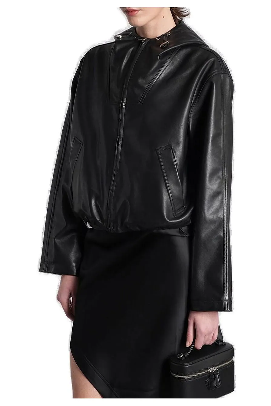 Iro Leather Hooded Jacket