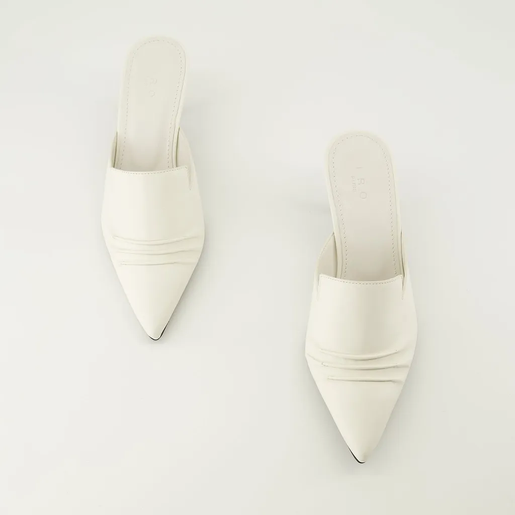 Iro Plissee Pleated Pointed-Toe Mules