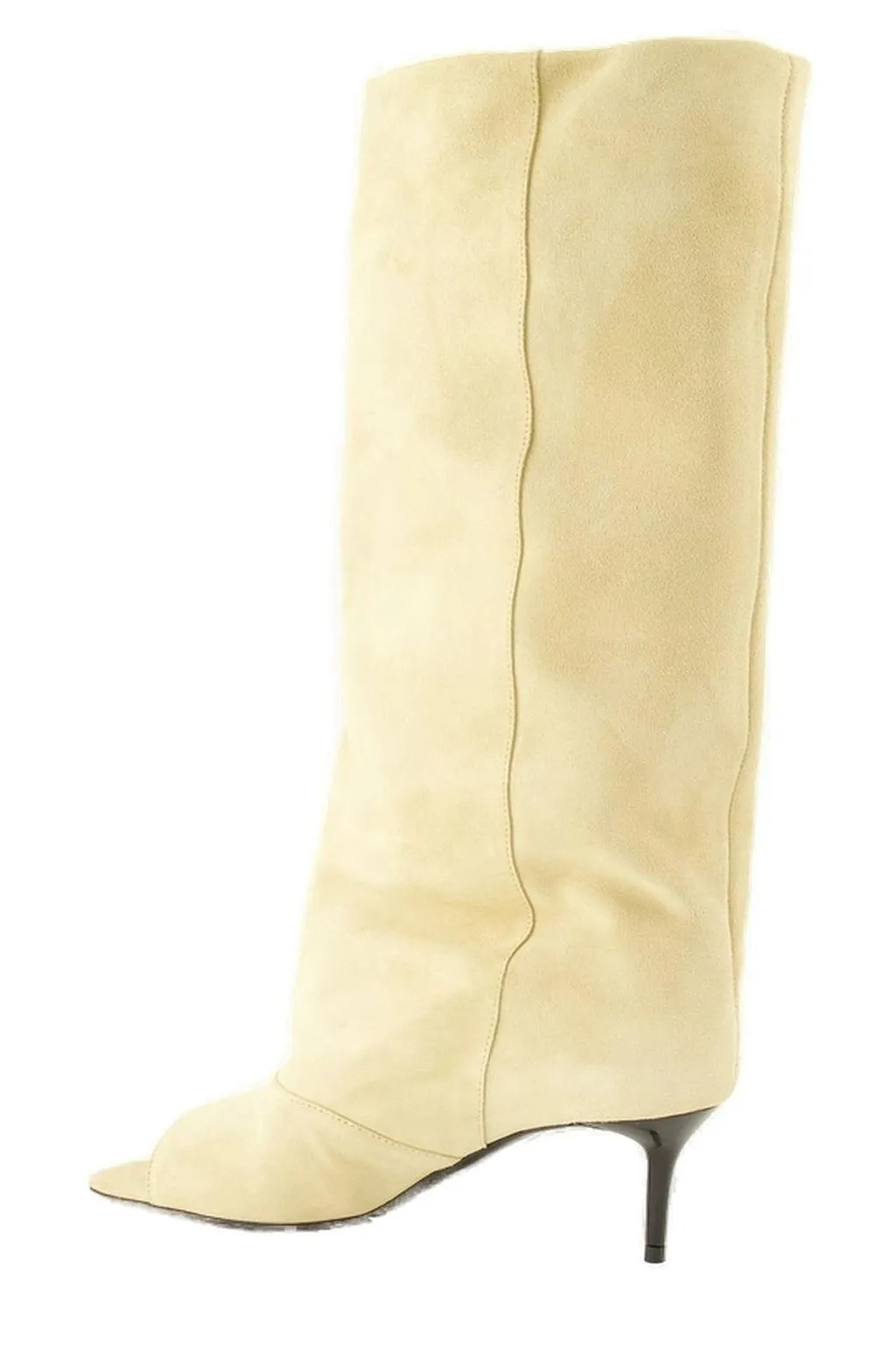 Slouchy Peep-Toe Stiletto Boots