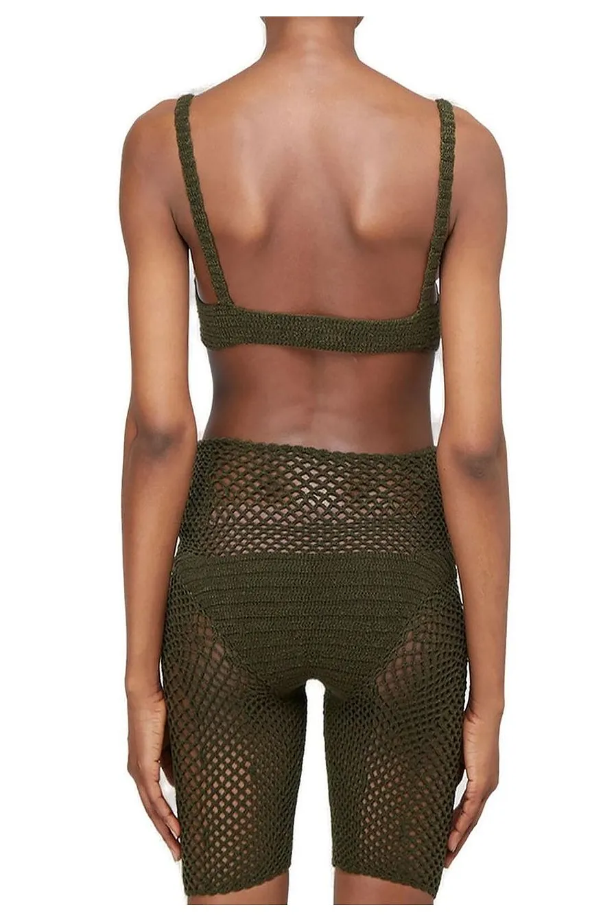 Isa Boulder Explore Scoop Neck Crochet-Knit Bra