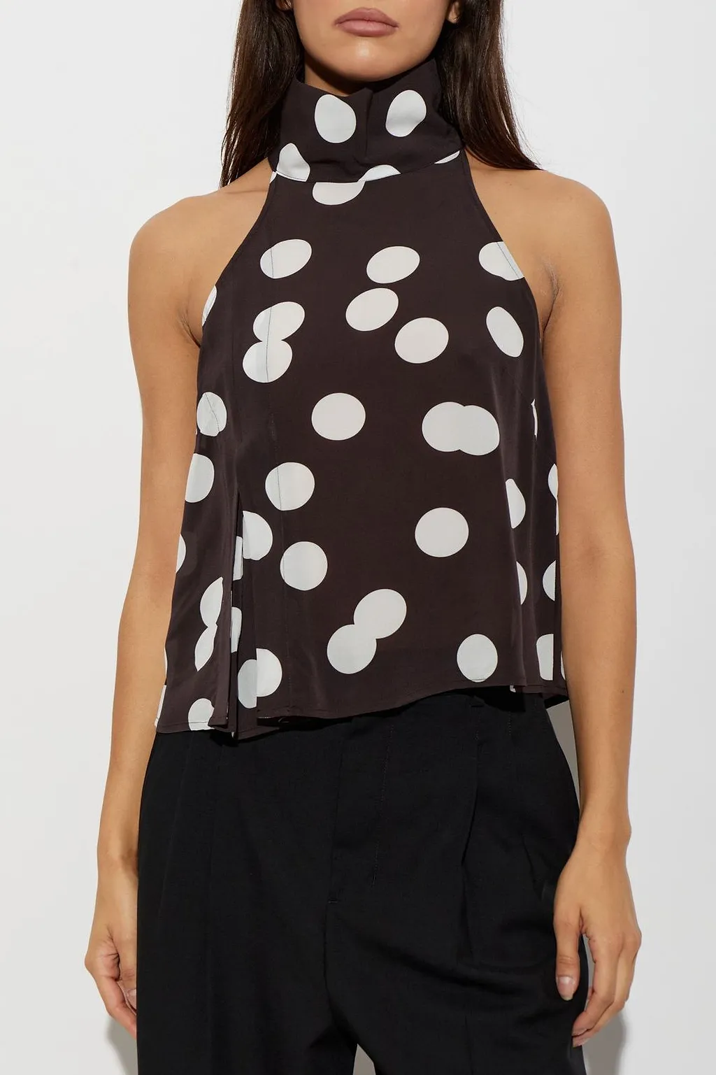 Dreah Polka-Dot Halterneck Top