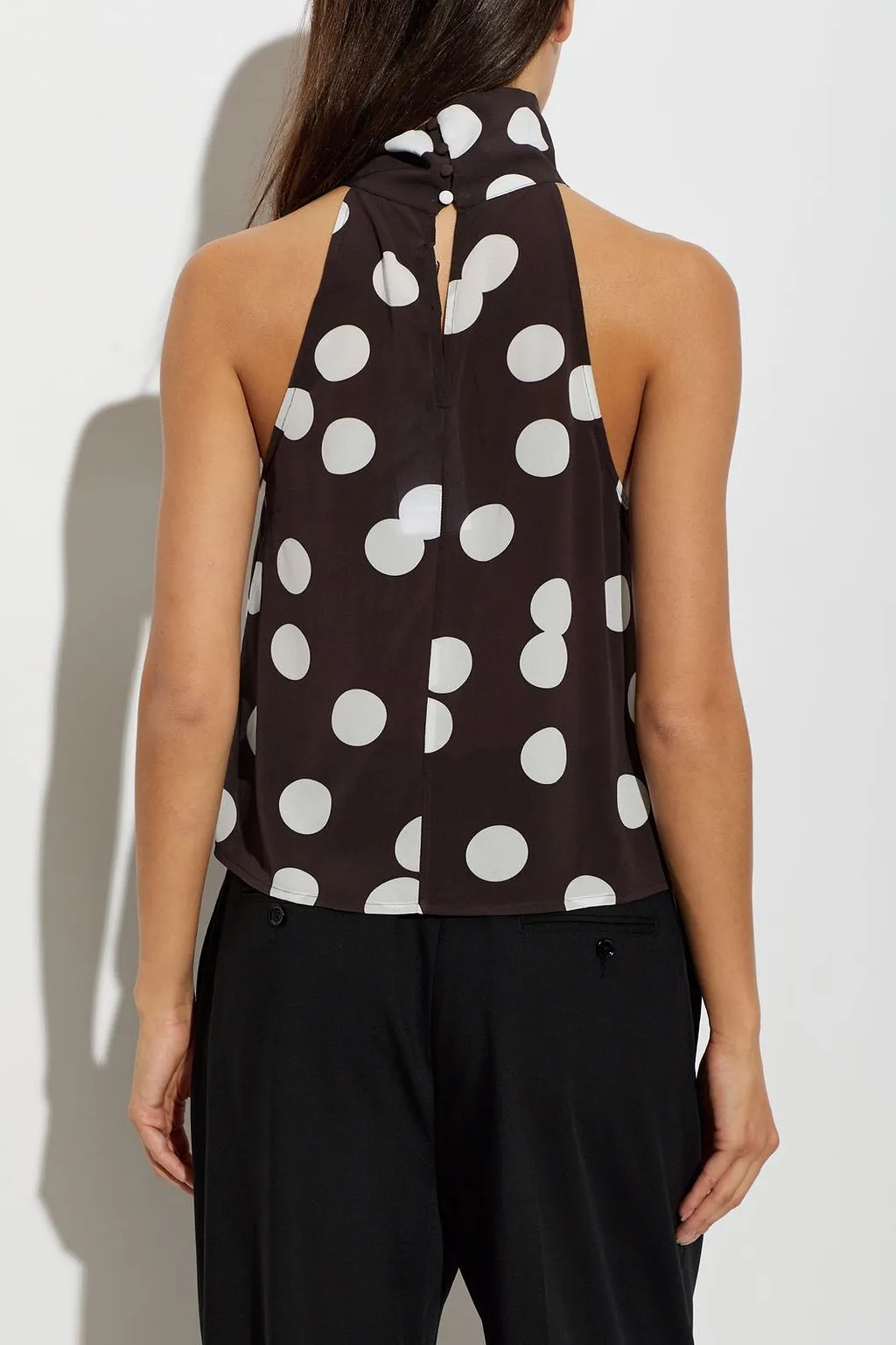 Dreah Polka-Dot Halterneck Top