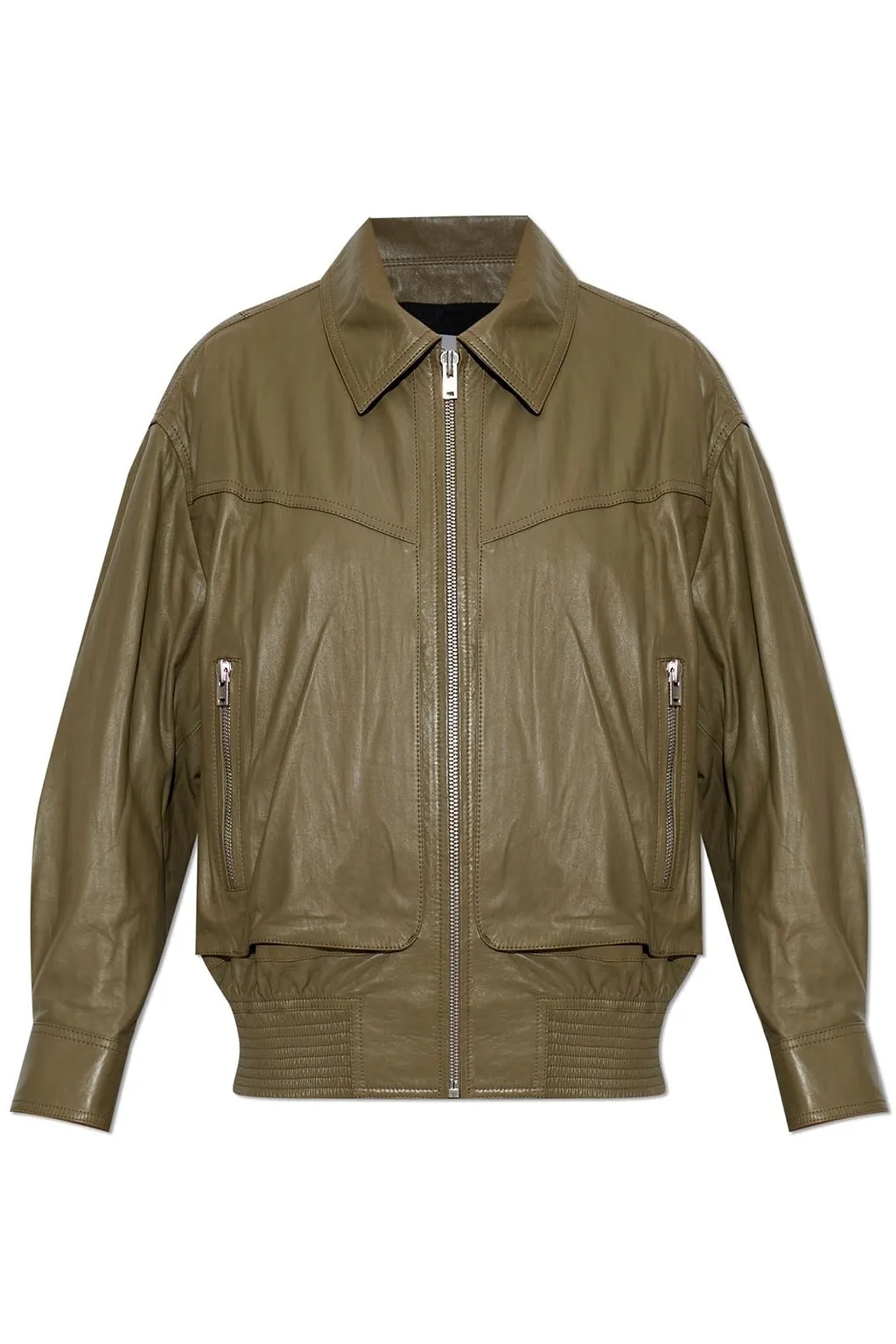 Elif Zip-Up Leather Jacket