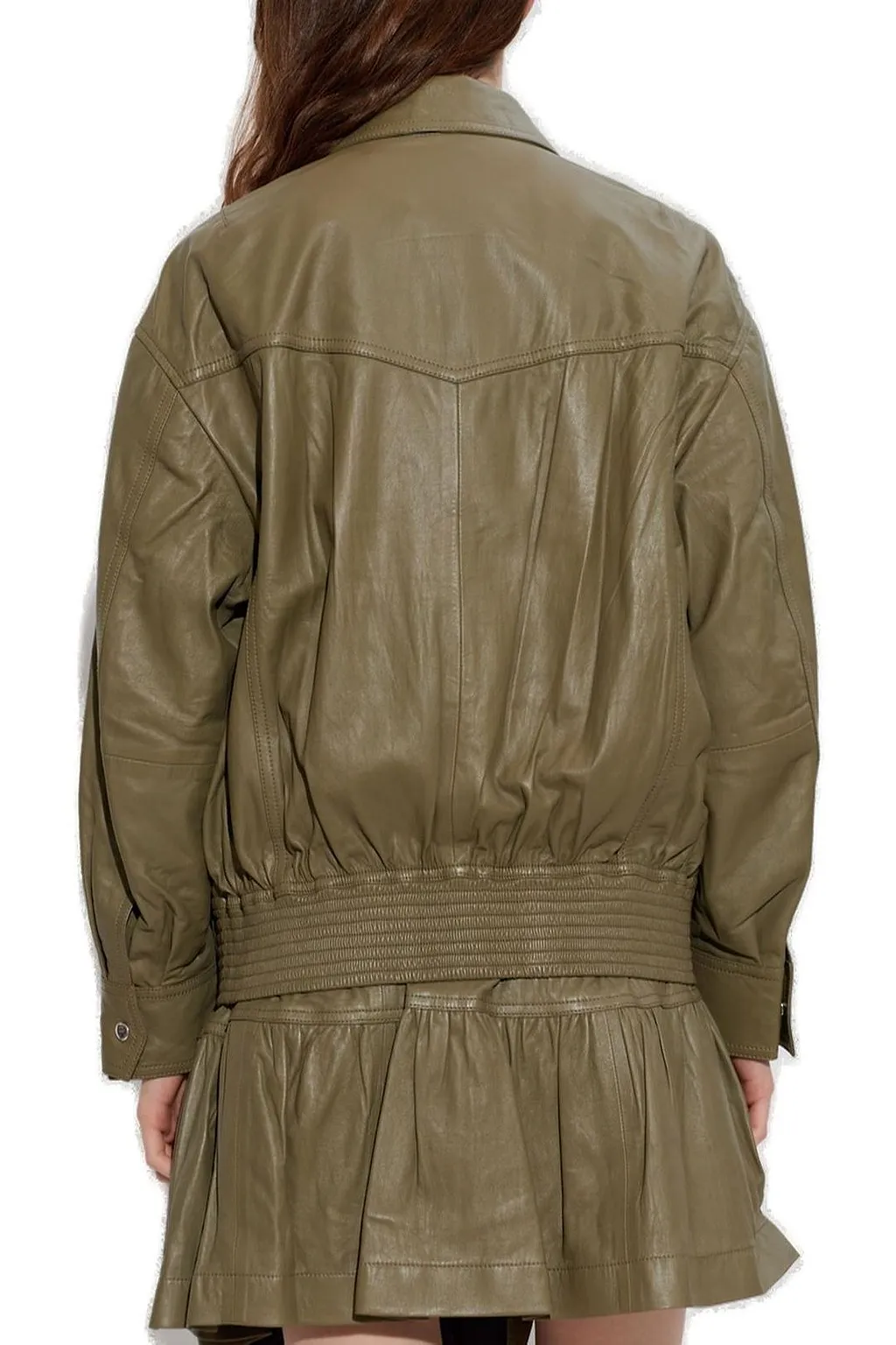 Elif Zip-Up Leather Jacket