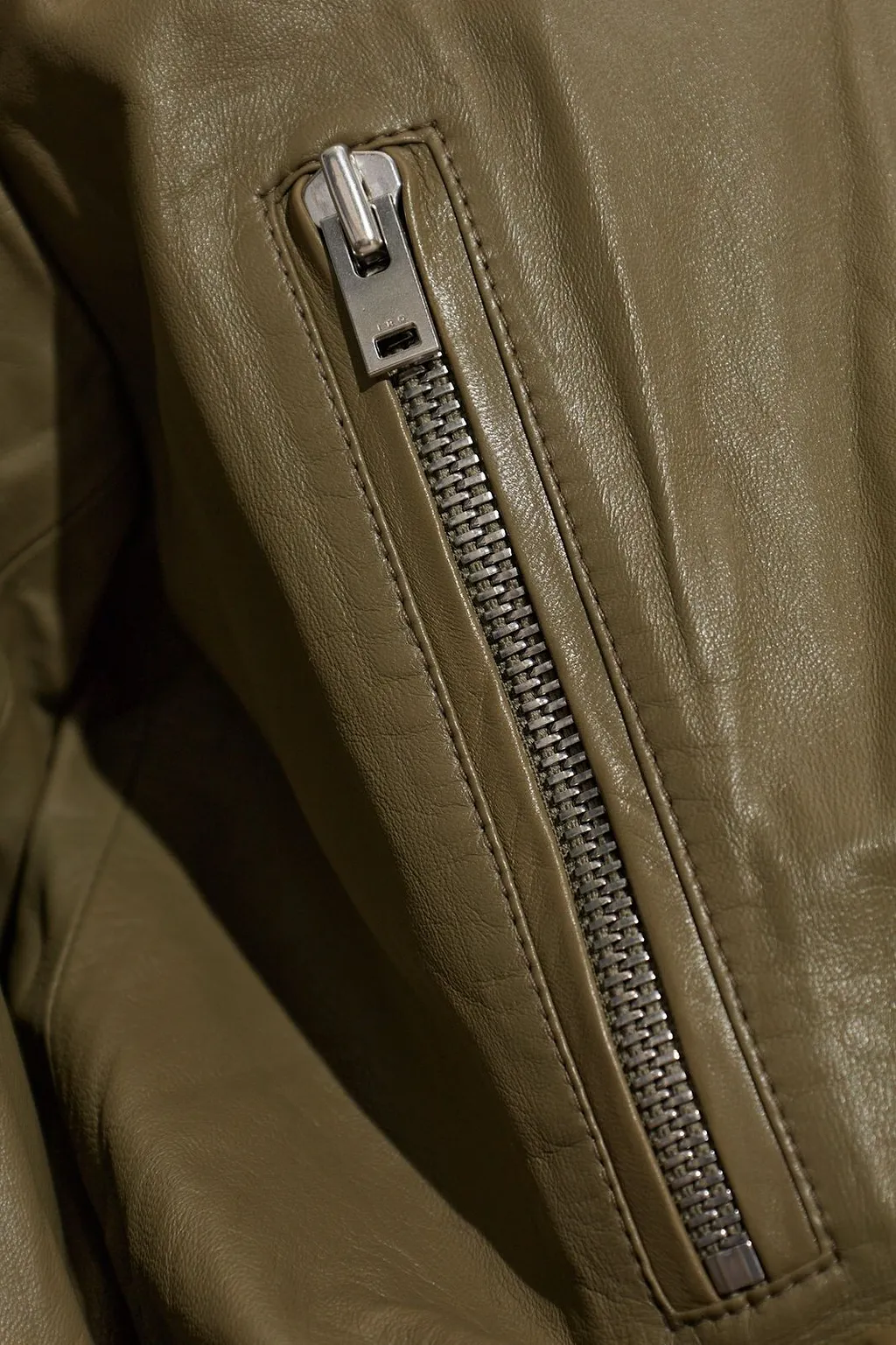 Elif Zip-Up Leather Jacket