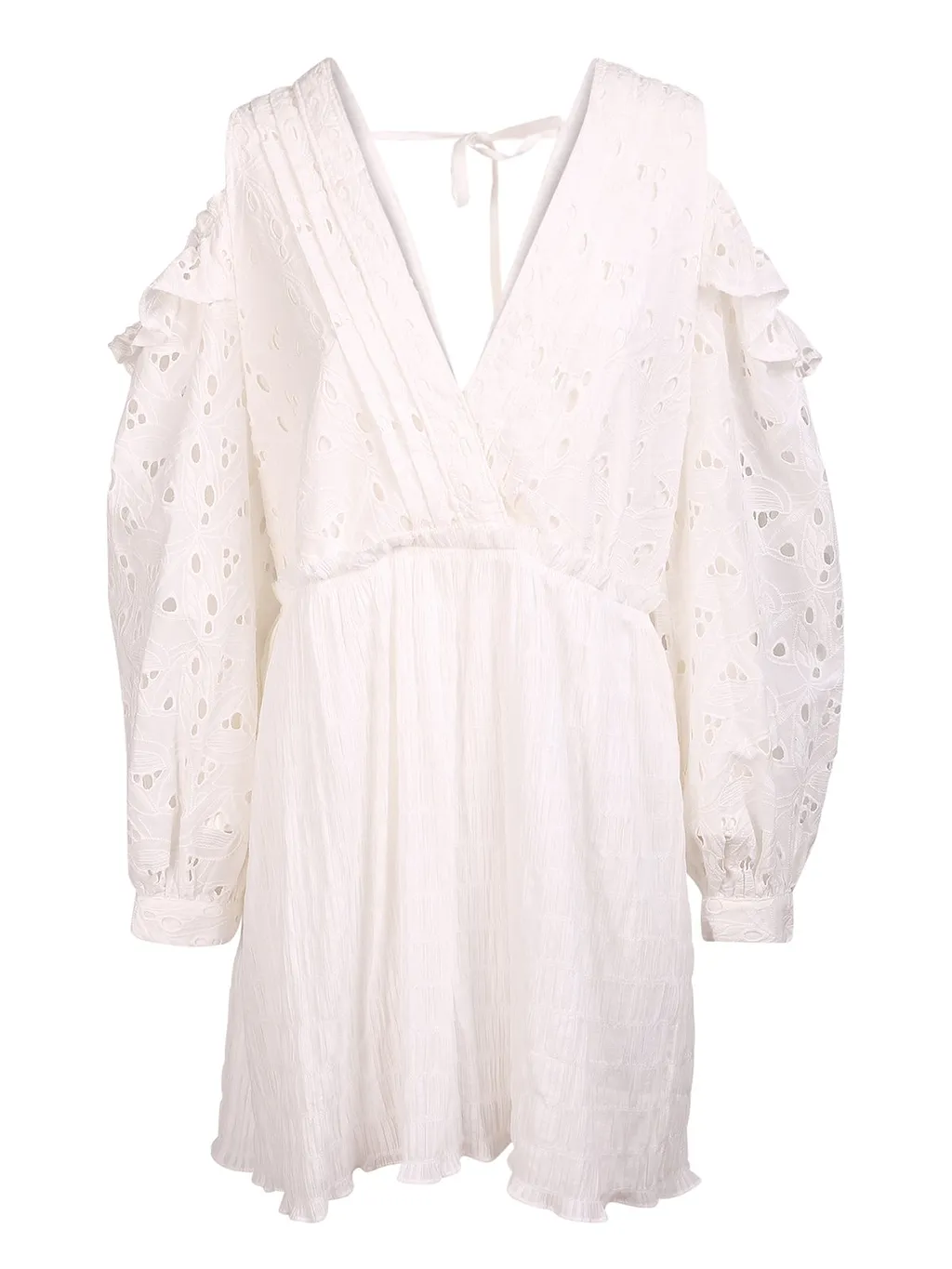 Iro Embroidery-Detailed Ruffled Mini Dress
