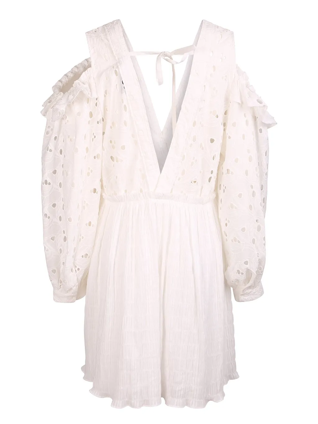 Iro Embroidery-Detailed Ruffled Mini Dress