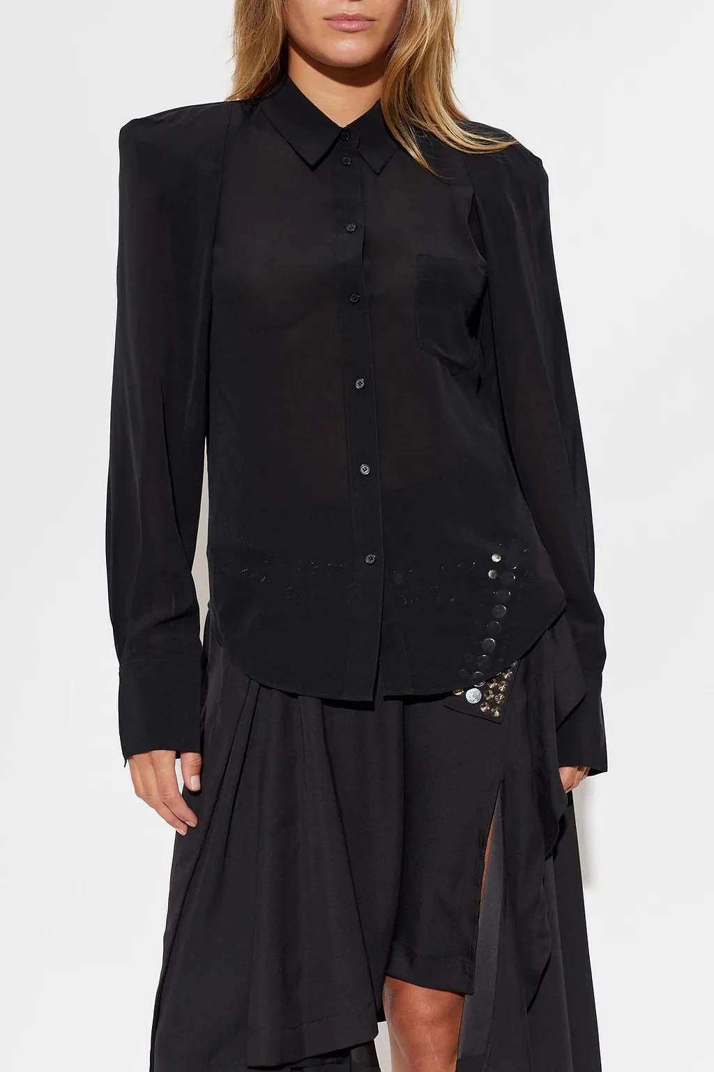 Foxie Sheer Button-Up Shirt
