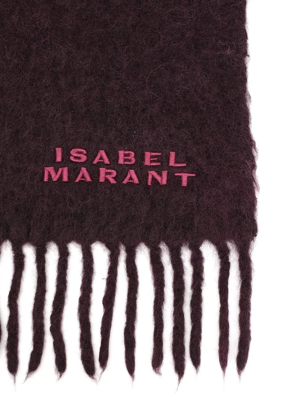 Isabel Marant Logo Embroidered Fringed Scarf