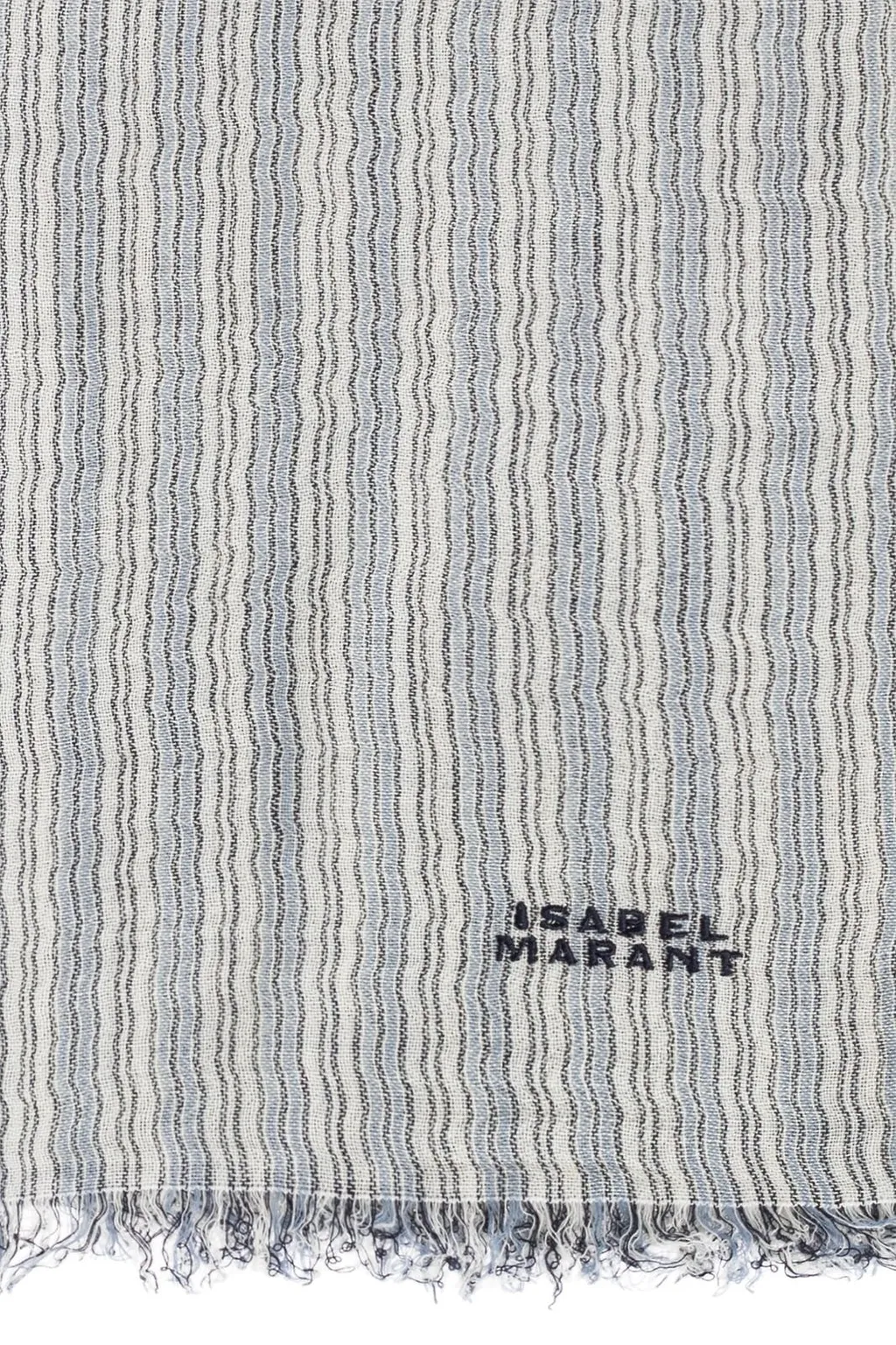 Isabel Marant Logo Embroidered Fringed Scarf