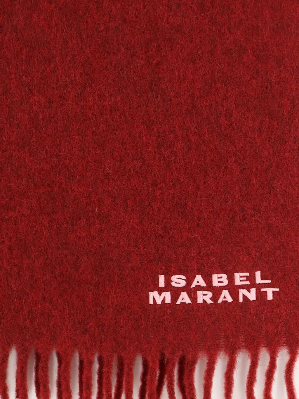 Isabel Marant Logo Embroidered Fringed Scarf