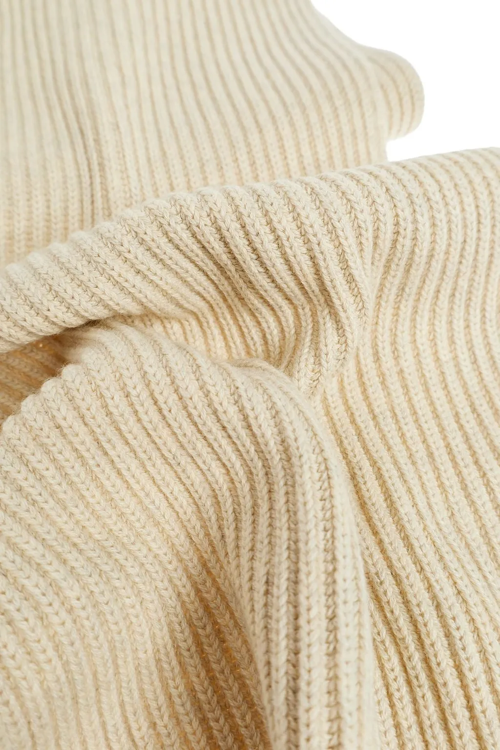 Logo Embroidered Ribbed Scarf