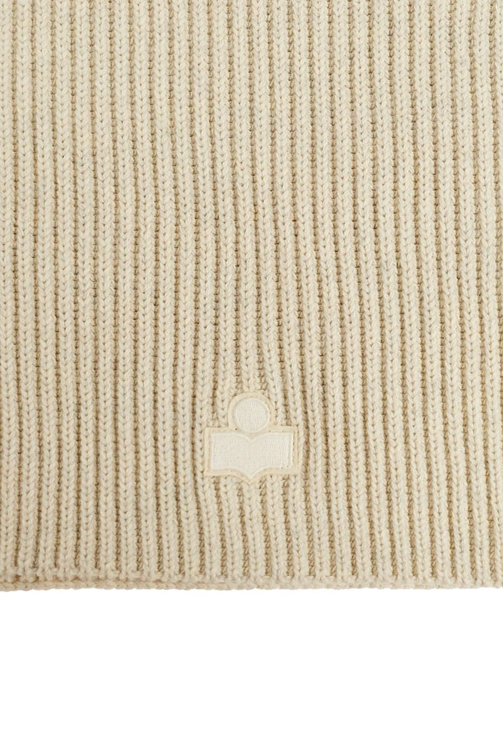 Logo Embroidered Ribbed Scarf