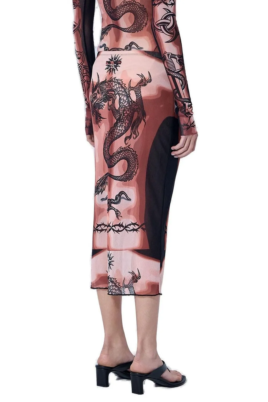 Jean Paul Gaultier Printed Long Skirt