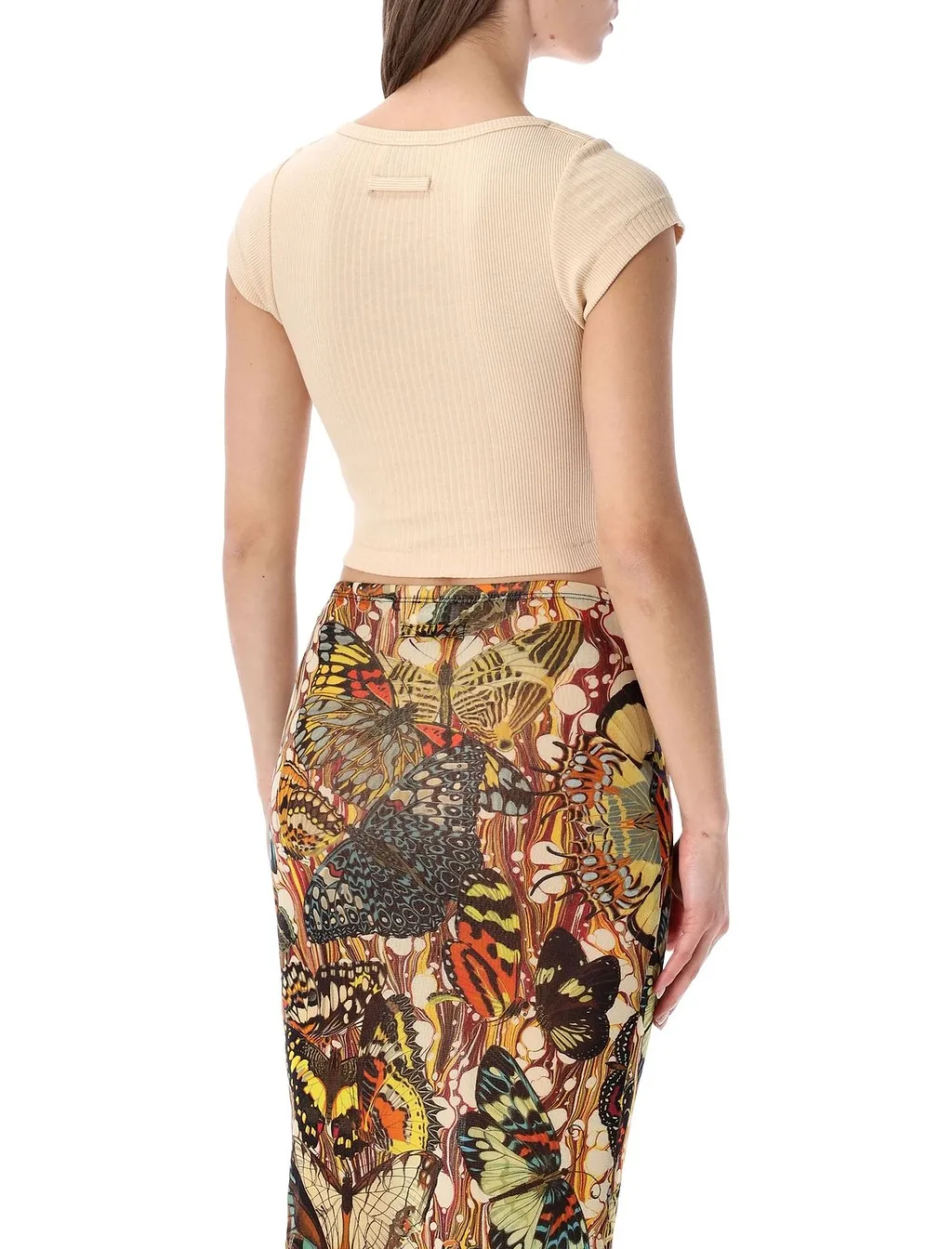 Jean Paul Gaultier Ribbed Cropped Top