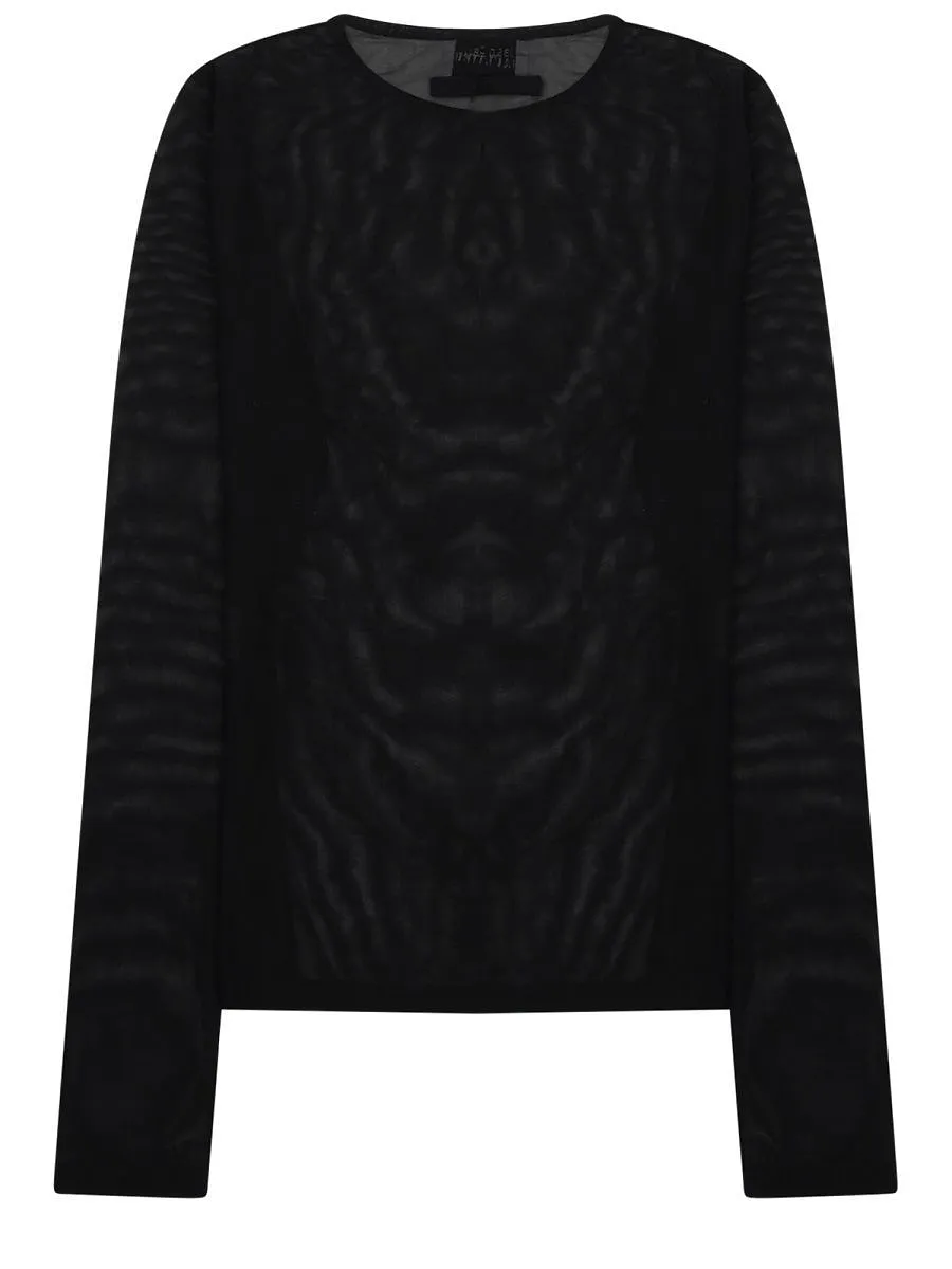 Jean Paul Gaultier Sheer Patterned Long-Sleeve Top