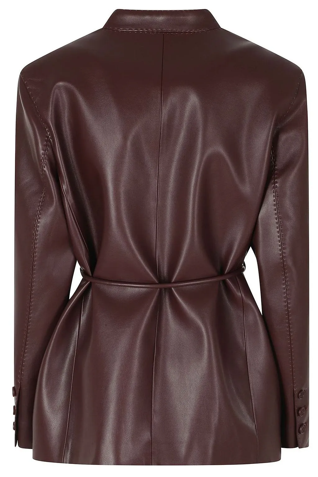 Isabelle Blanche Belted Faux Leather Jacket