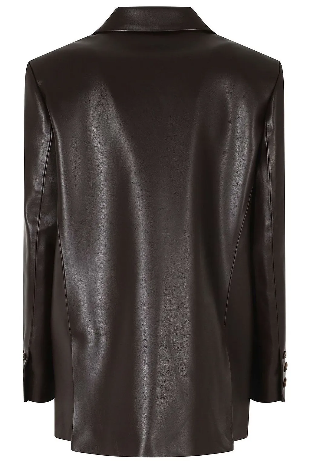 Isabelle Blanche Faux Leather Single-Breasted Blazer
