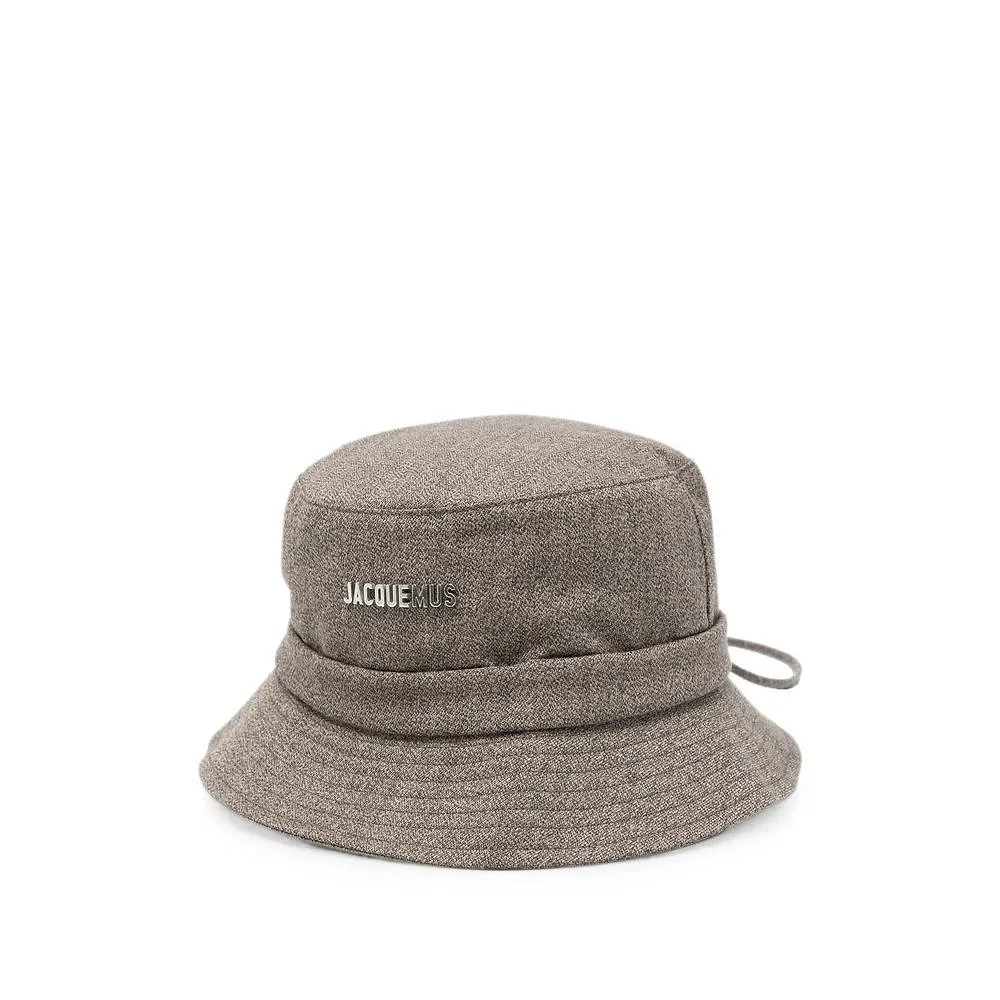 Jacquemus Logo Plaque Drawstring Bucket Hat