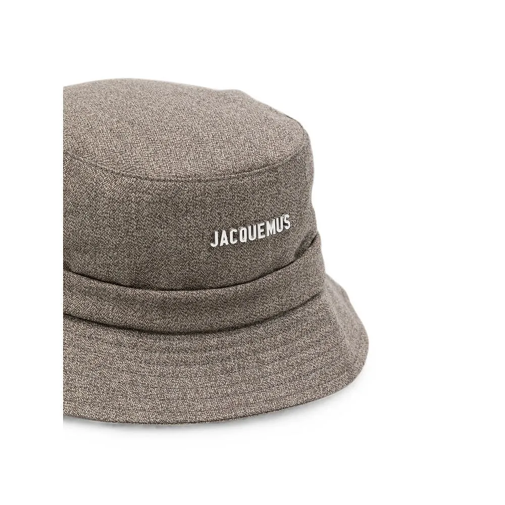 Jacquemus Logo Plaque Drawstring Bucket Hat