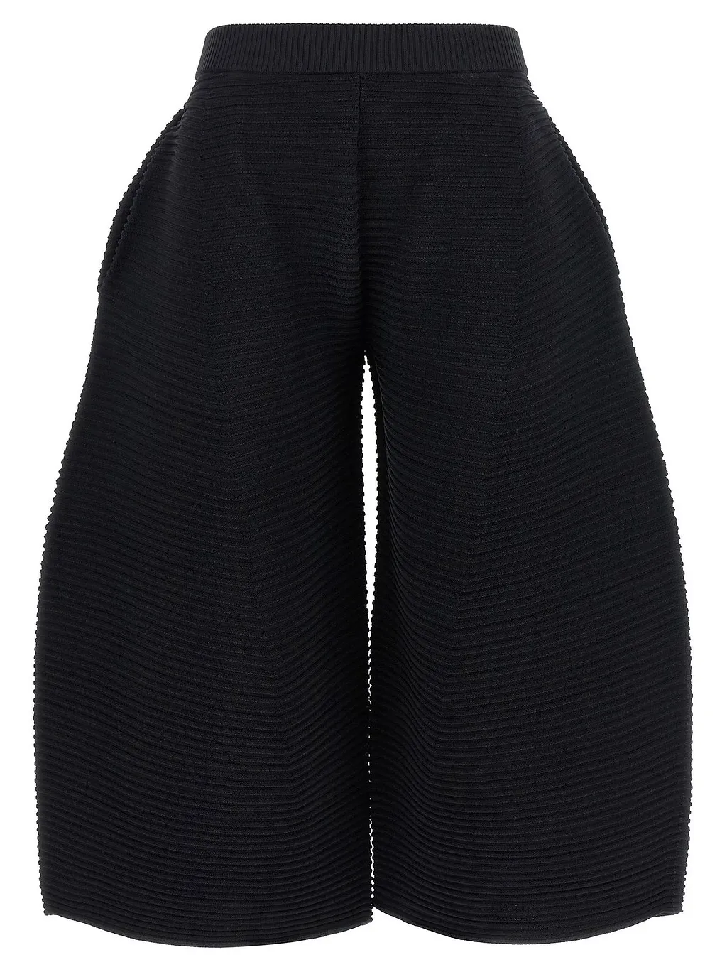 Corrugated Cropped Knitted Trousers