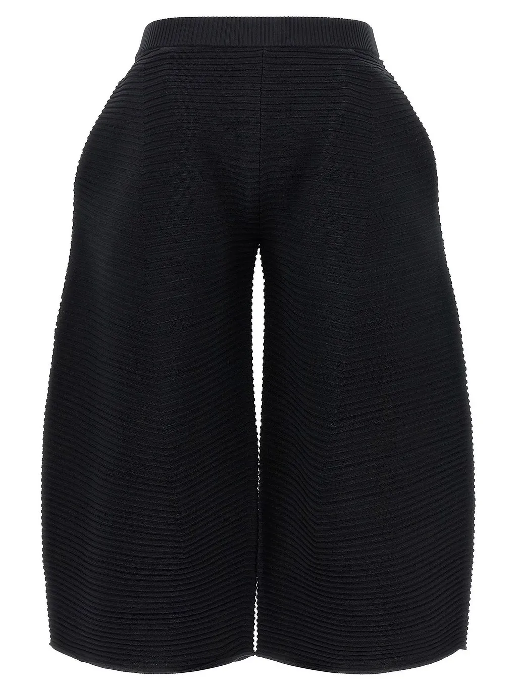 Corrugated Cropped Knitted Trousers