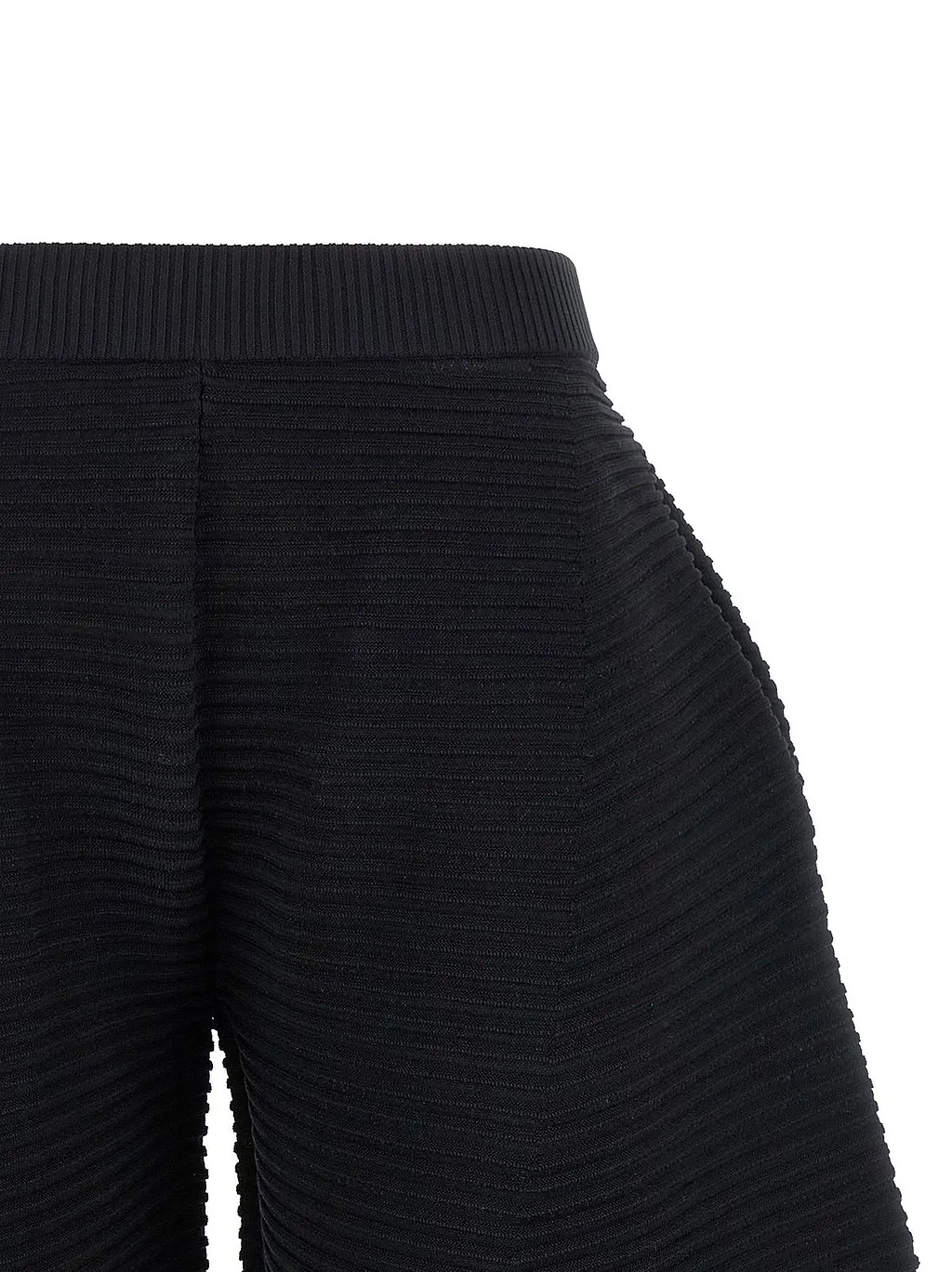 Corrugated Cropped Knitted Trousers