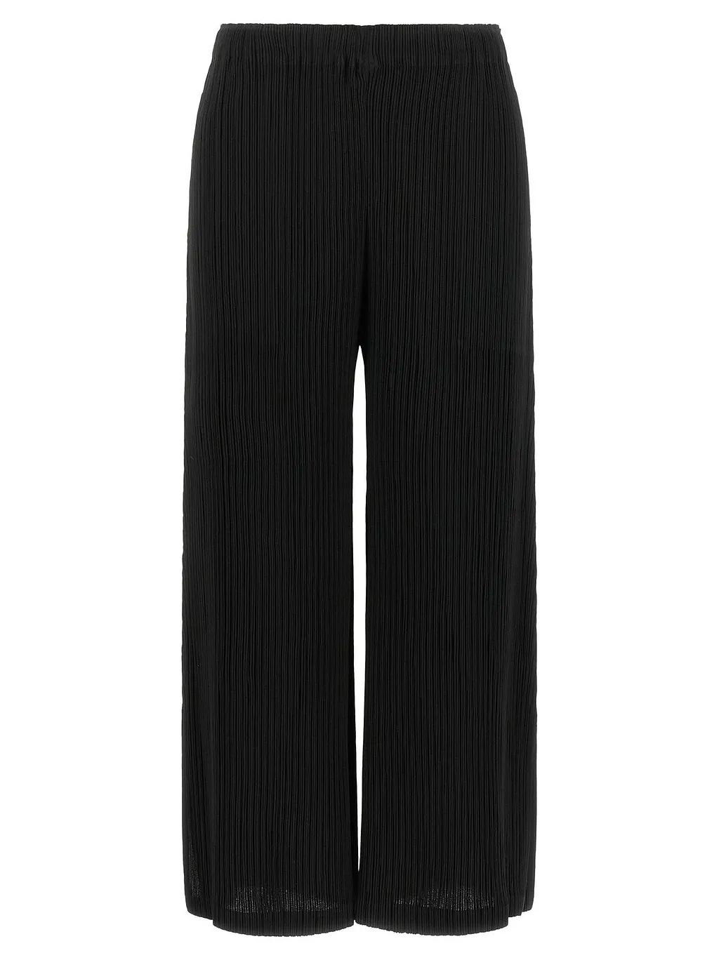 Hatching Pleated Cropped Pants