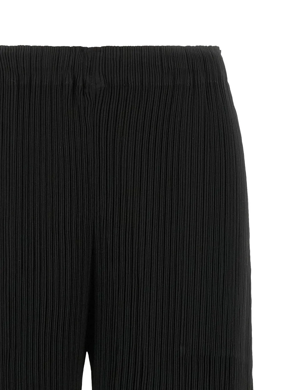 Hatching Pleated Cropped Pants