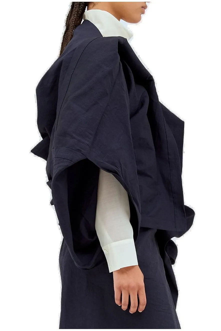 Issey Miyake Ruffled Draped Blouse