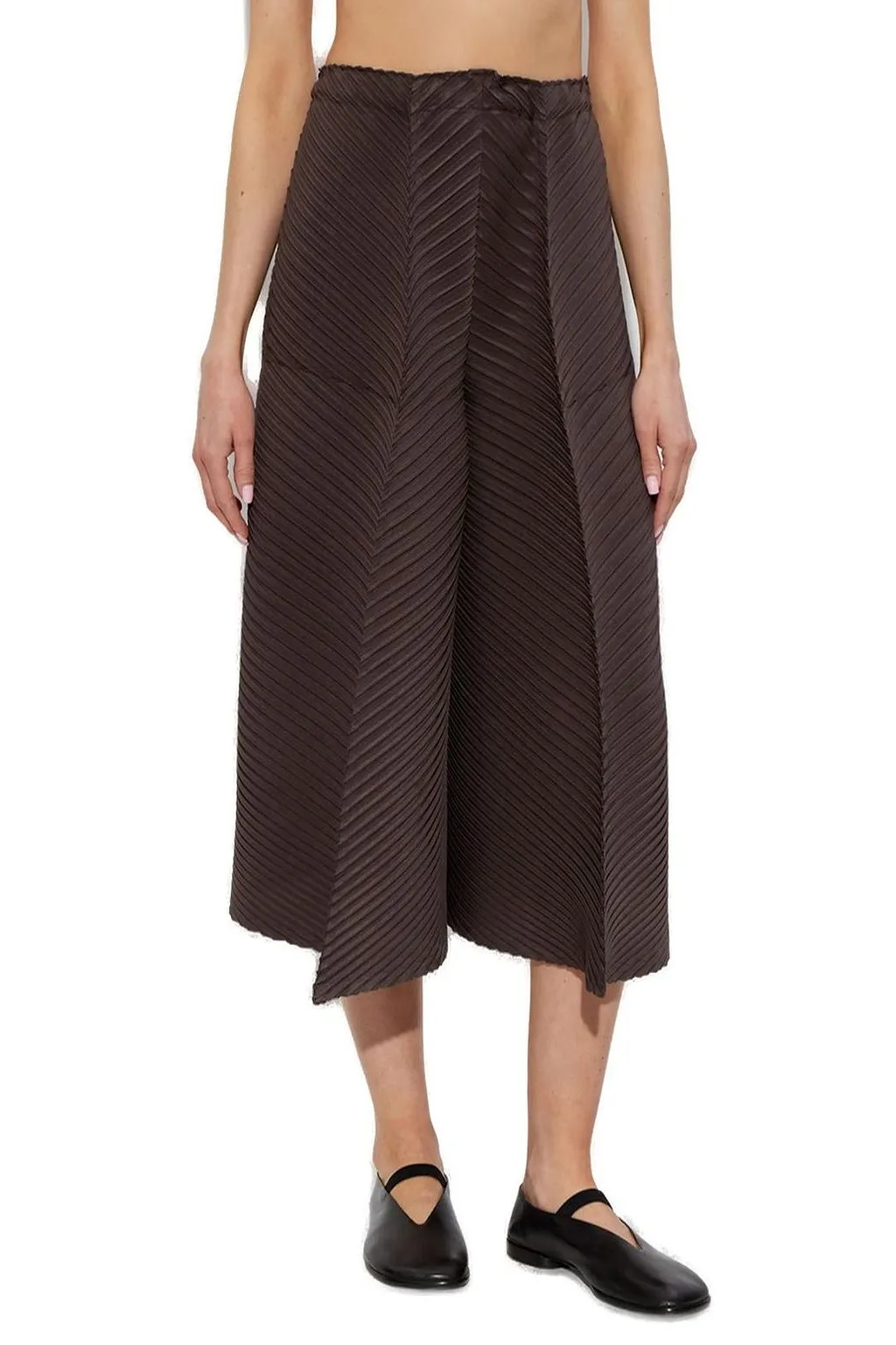 Solid Pleated Pants