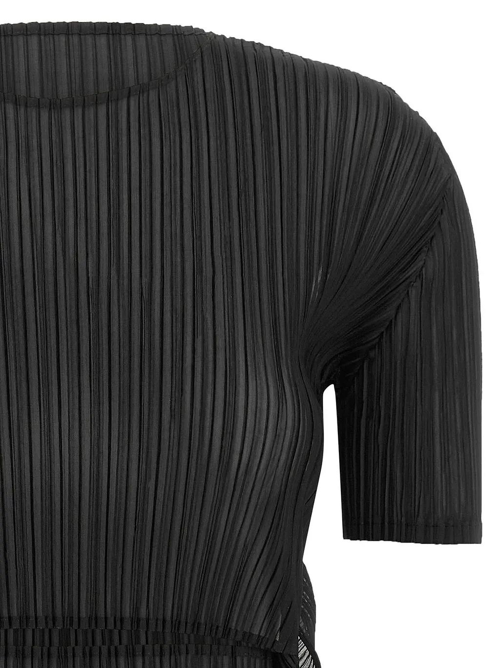 Sheer Slit Pleats Top