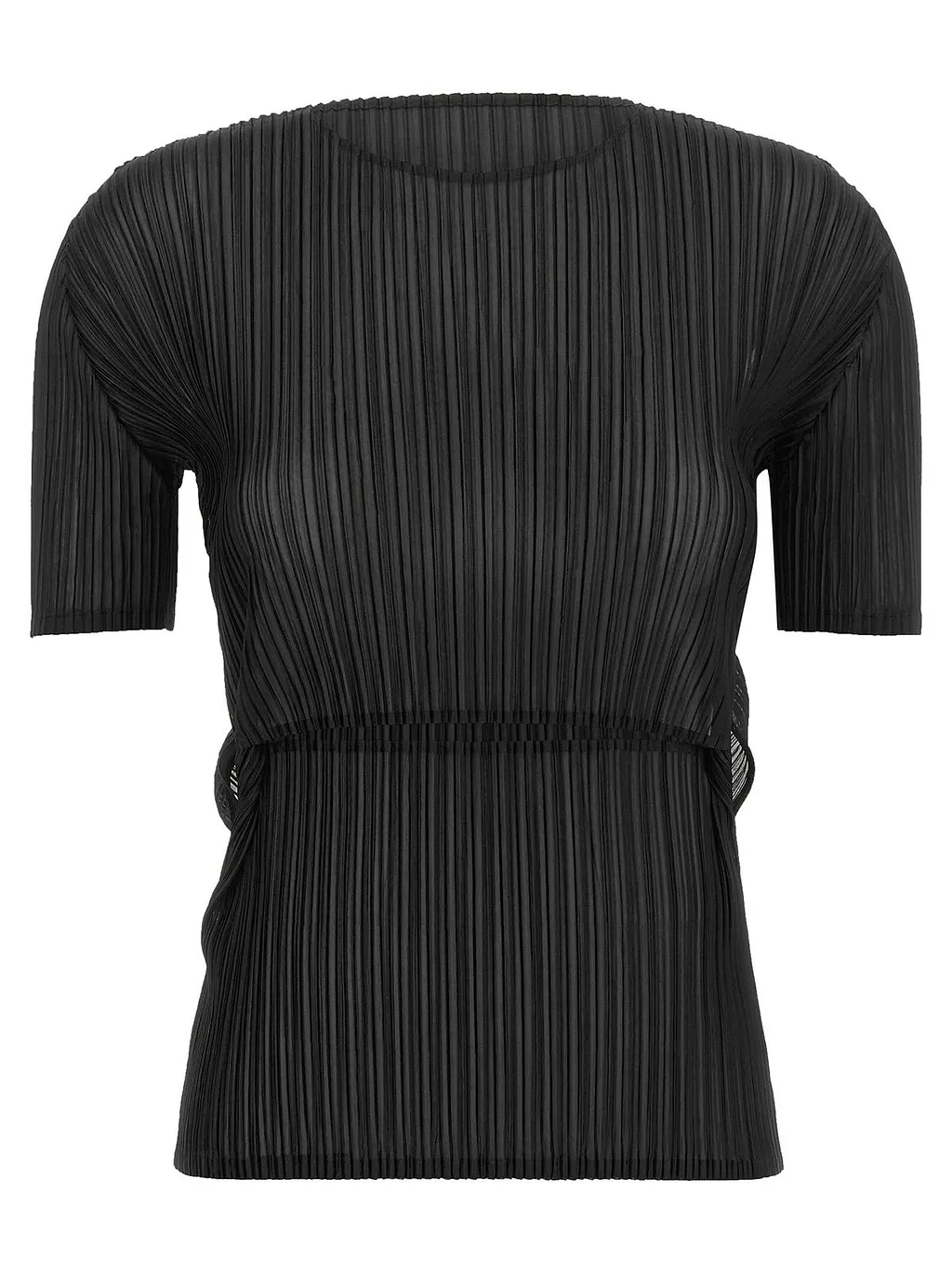 Sheer Slit Pleats Top