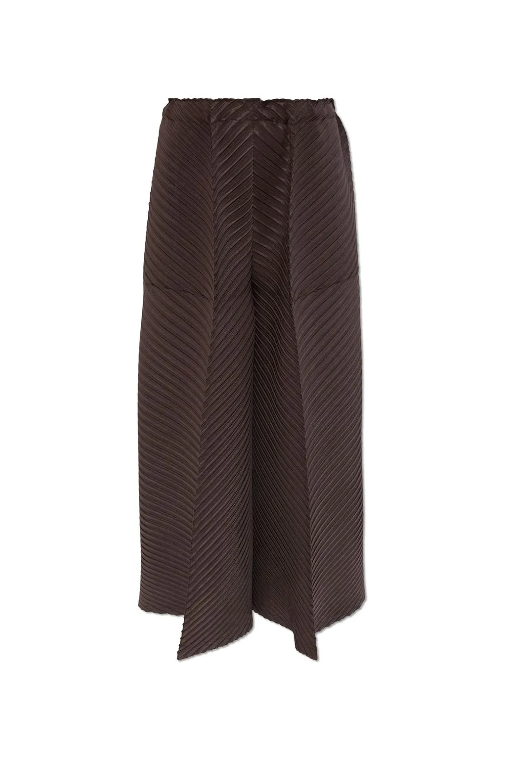 Solid Pleated Pants