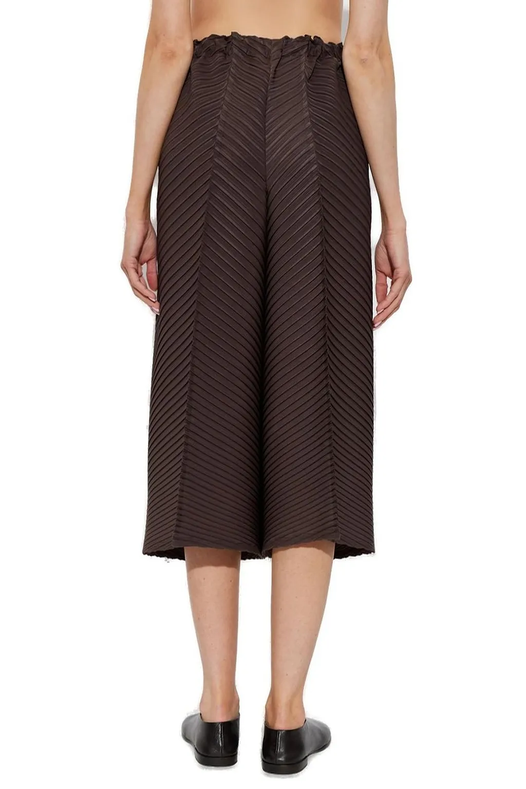 Solid Pleated Pants