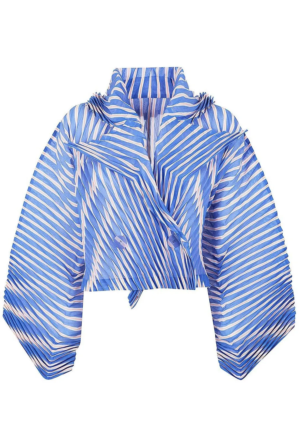 Issey Miyake Striped Double-Breasted Jacket