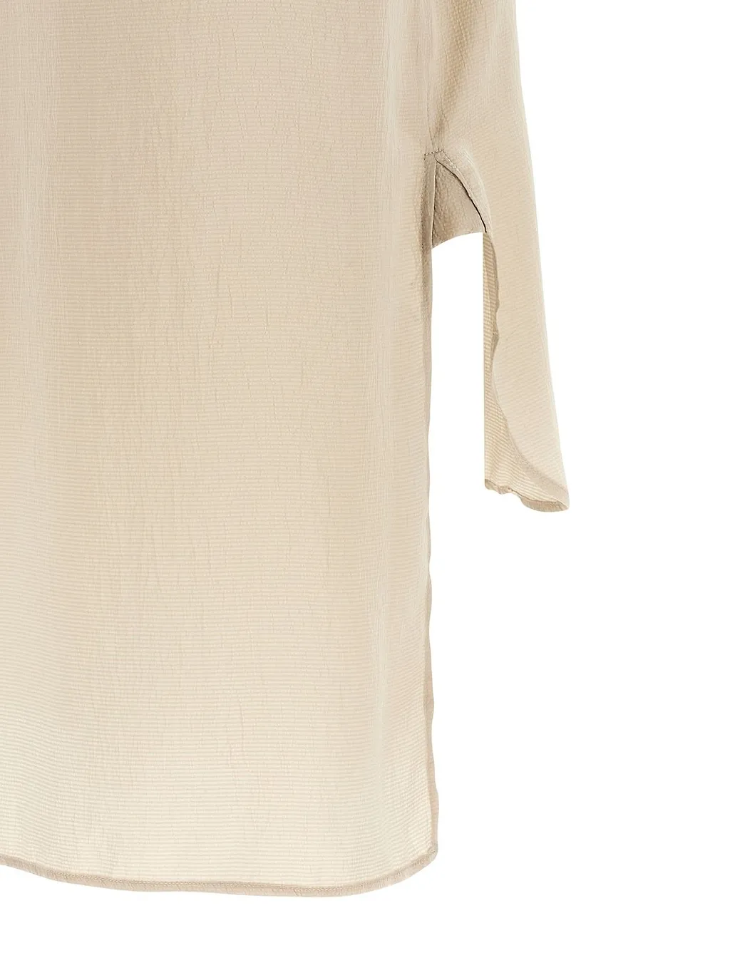 Berta Contrast-Trim Long Shirt