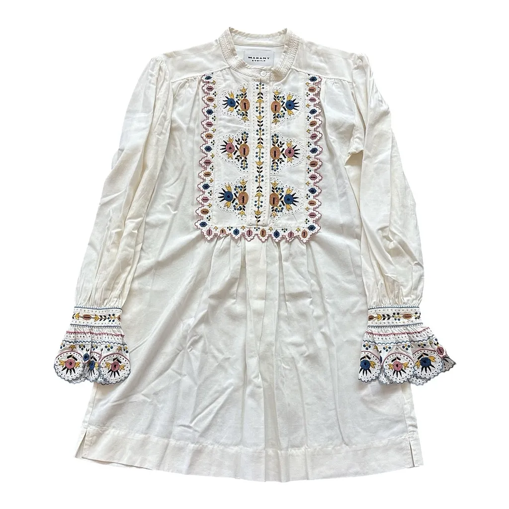 Isabel Marant ÉToile Embroidered Long-Sleeve Dress