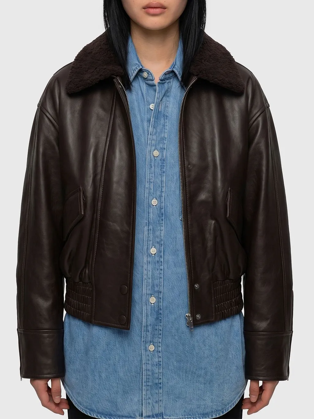 Iolaila Lane Shearling-Collar Jacket